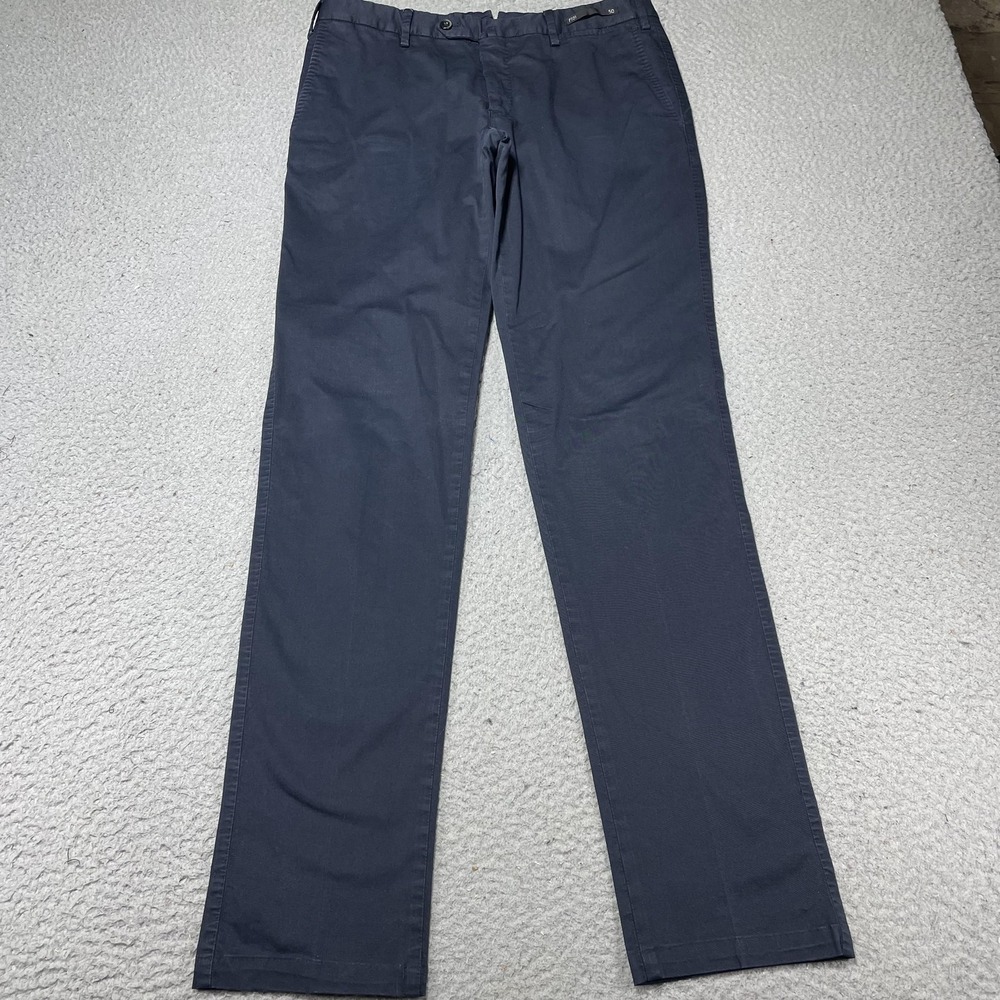 PT01 Pants Mens 34x33 Blue Super Slim Fit Stretch Chino Casual Business